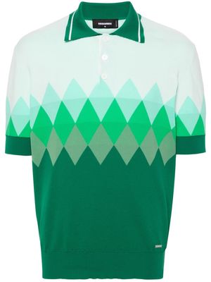 Dsquared2 diamond-pattern polo shirt - Green