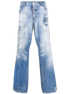 Dsquared2 distressed bootcut jeans - 470 BLUE