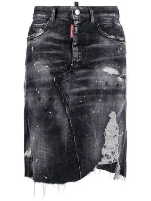 Dsquared2 distressed denim skirt - Black