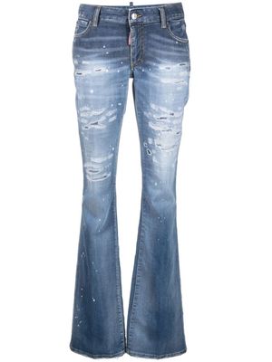 Dsquared2 distressed-finish flared jeans - Blue