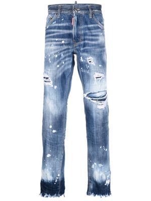 Dsquared2 distressed-finish slim-fit jeans - Blue