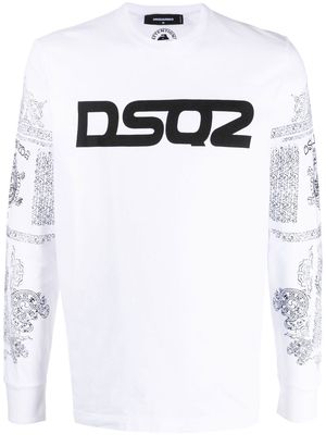 Dsquared2 distressed-logo-print sweatshirt - White
