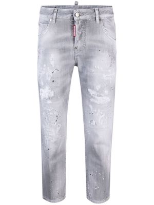 Dsquared2 distressed low-rise cropped jeans - Grey