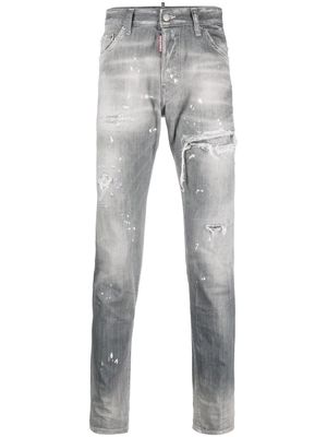 Dsquared2 distressed ripped slim-cut jeans - Grey