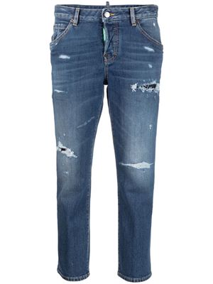 Dsquared2 distressed slim-fit cropped jeans - Blue