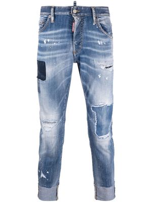 Dsquared2 distressed tapered-leg jeans - Blue
