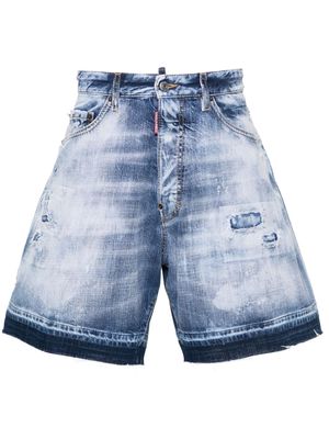 Dsquared2 distressed washed-denim shorts - Blue