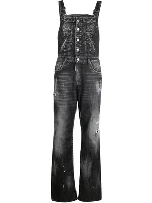 Dsquared2 distressed wide-leg dungarees - Grey