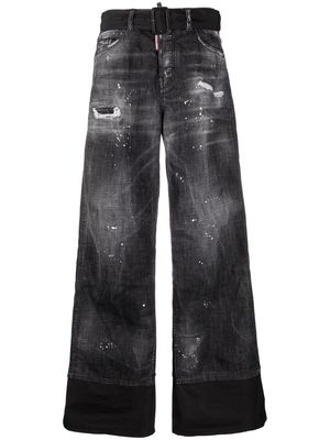 Dsquared2 distressed wide-leg jeans - Black