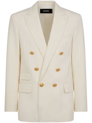 Dsquared2 double-breasted virgin wool-blend blazer - Neutrals