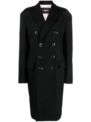 Dsquared2 double-breasted virgin wool coat - Black