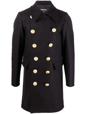 Dsquared2 double-breasted wool coat - Black
