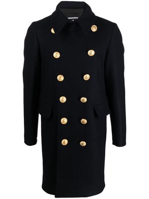Dsquared2 double-breasted wool coat - Blue