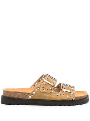 Dsquared2 double-buckle leather sandals - Brown
