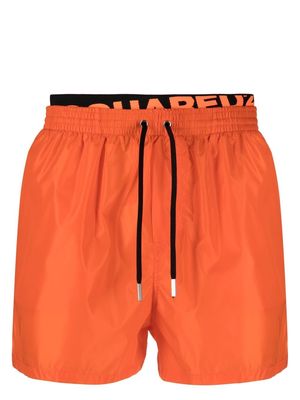 Dsquared2 double logo-waist swim shorts - Orange