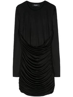 Dsquared2 draped longsleeved mini dress - Black