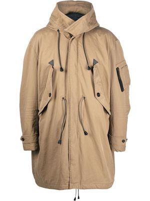 Dsquared2 drawstring-hooded parka coat - Neutrals