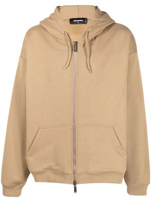 Dsquared2 drawstring-hooded zipped jacket - Neutrals