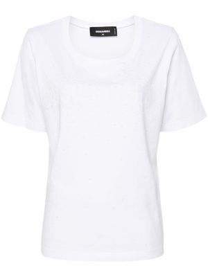 Dsquared2 Easy Fit crystal-embellished T-shirt - White