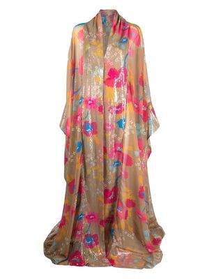 Dsquared2 embellished floral-print beach cover-up - Neutrals