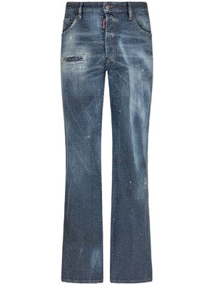 Dsquared2 embellished low-rise straight-leg jeans - Blue