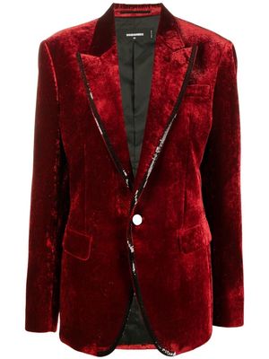 Dsquared2 embellished-trim velvet blazer