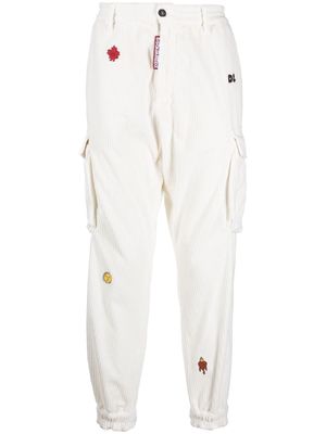 Dsquared2 embroidered corduroy trousers - White