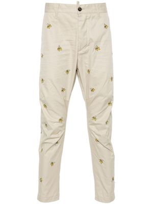 Dsquared2 Embroidered Fruits chino pants - Neutrals