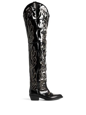 Dsquared2 embroidered leather cowboy boots - Black