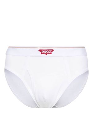 Dsquared2 embroidered-logo briefs - White