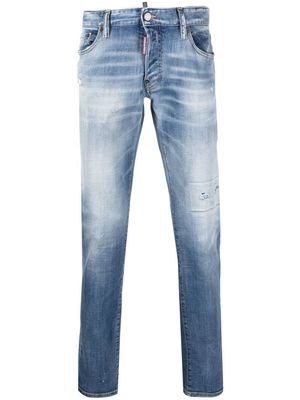Dsquared2 embroidered-logo straight-leg jeans - Blue