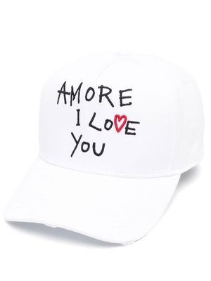 Dsquared2 embroidered-motif baseball cap - White