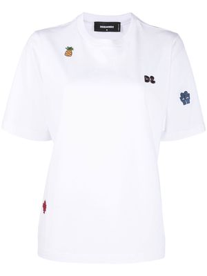Dsquared2 embroidered motif short-sleeve T-shir - White