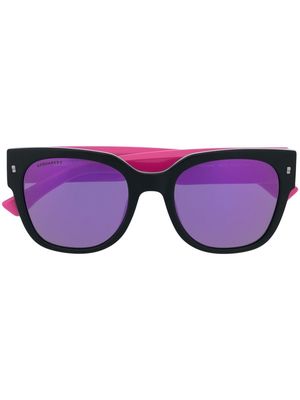 Dsquared2 Eyewear rectangle-frame sunglasses - Black fuchsia