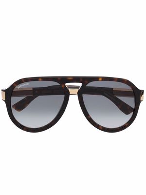 Dsquared2 Eyewear tortoiseshell-effect pilot-frame sunglasses - Brown