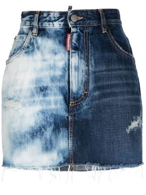 Dsquared2 faded-effect denim skirt - Blue
