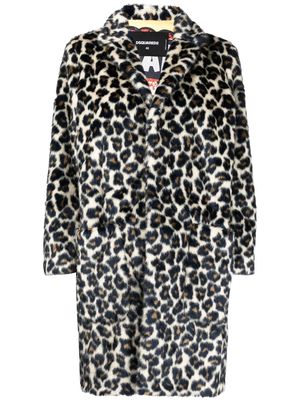 Dsquared2 faux-fur leopard-print coat - Neutrals