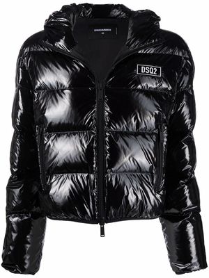 Dsquared2 feather down logo-patch jacket - Black
