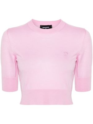 Dsquared2 fine-knit virgin wool top - Pink