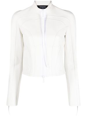 Dsquared2 fitted long-sleeved leather jacket - White