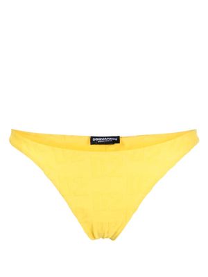 Dsquared2 flocked logo bikini bottoms - Yellow