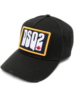 Dsquared2 flocked logo cotton cap - Black