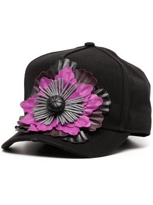 Dsquared2 floral-appliqué baseball cap - Black