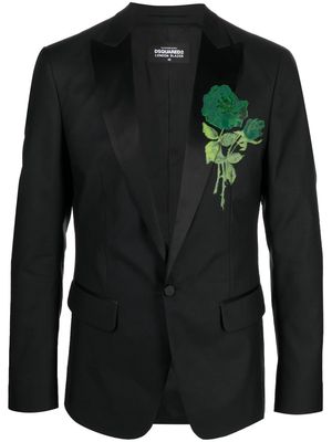 Dsquared2 floral-detail single-breasted blazer - Black