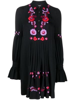 Dsquared2 floral-embroidered knit dress - Black