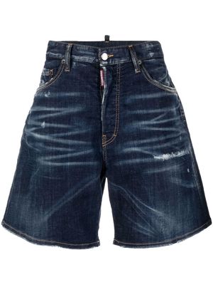 Dsquared2 floral-embroidery denim shorts - Blue