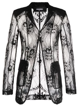 Dsquared2 floral-lace single-breasted blazer - Black