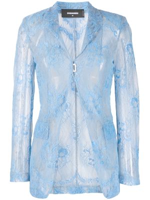 Dsquared2 floral-lace single-breasted blazer - Blue