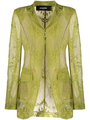 Dsquared2 floral-lace single-breasted blazer - Green