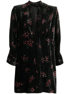 Dsquared2 floral-pattern velvet minidress - Black
